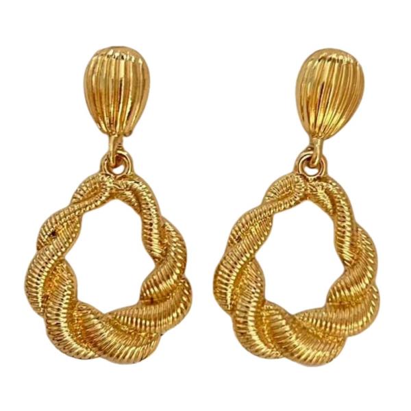 Twisted Door Knocker Post Dangle Earring