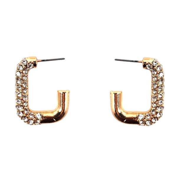 RHINESTONE HOOP EARRING