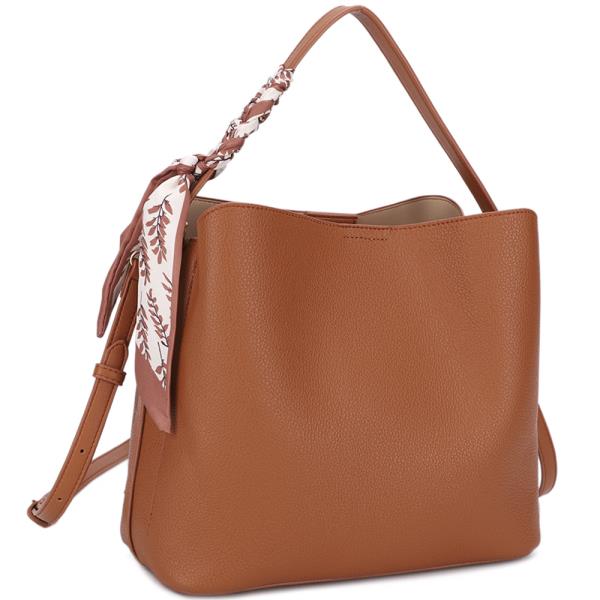 CHIC TEXTURED SCARF TOTE BAG