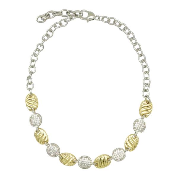 CZ Two Tone Necklace