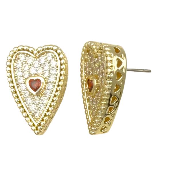 HEART POST EARRING