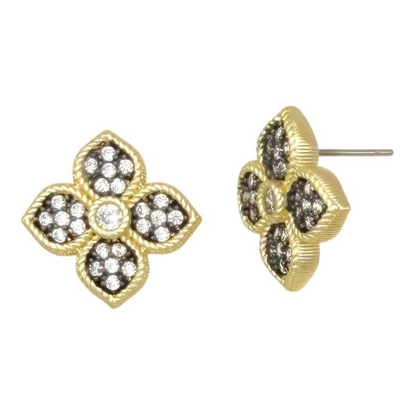 RHINESTONE FLOWER PENDANT NECKLACE