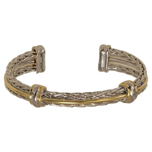 Layered Two Tone Bangle Bracelet
