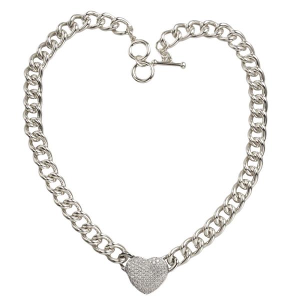 CZ Heart Pendant Necklace