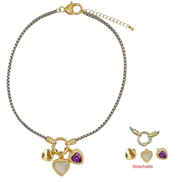 2T Box 3 Charms Heart Necklace