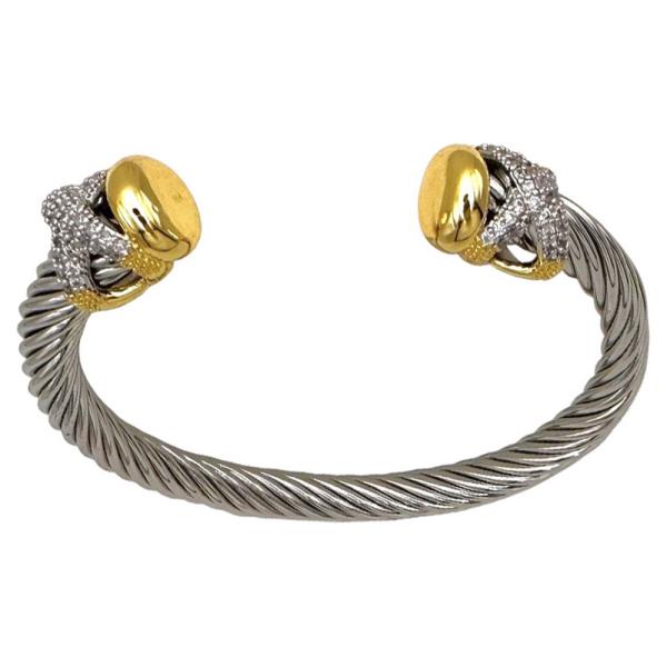 X Pave Open Bracelet