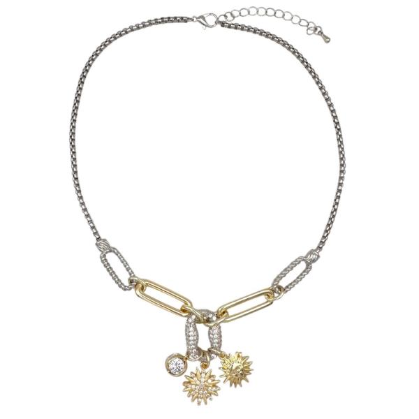 CZ Pave Charm Necklace