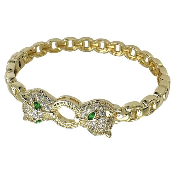 CZ Pave Panther Bangle Bracelet