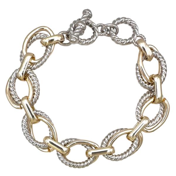 Two Tone Oval Link Bracelet