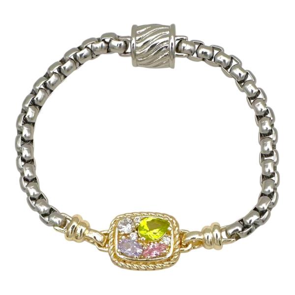 Two Tone CZ Bracelet