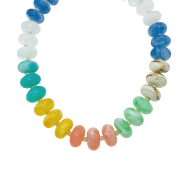 Marbled Rondelle Bead Necklace