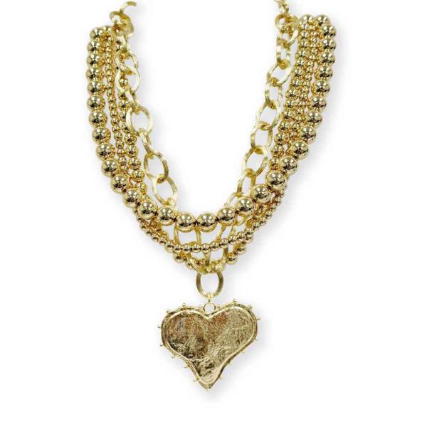Multilayered Heart Necklace