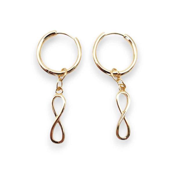 HUGGIE W/INFINITY SYMBOL DRP EARRING