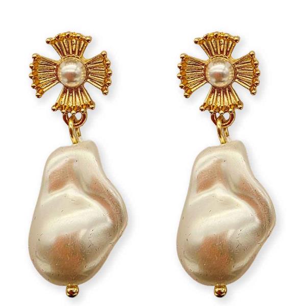 CROSS BRQ PEARL DROP EARRING