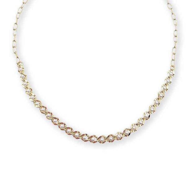 Pearl Beaded Chain Necklace