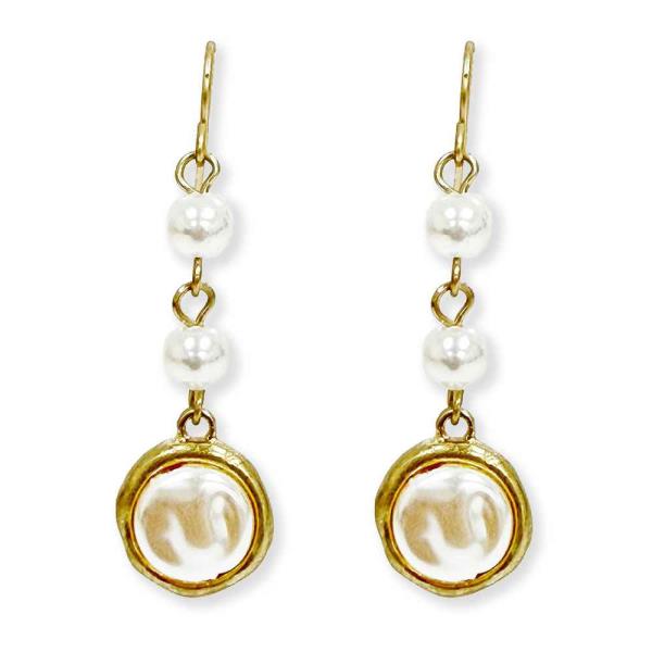 PEARL BEADS AND COIN PEARL DROP EARRING