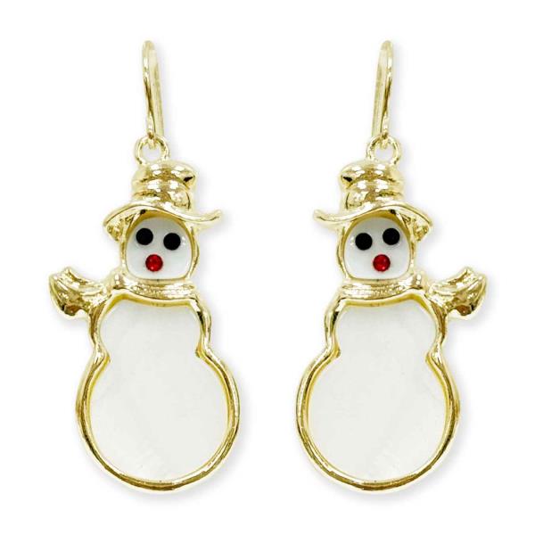Christmas Shell Snowman Earring