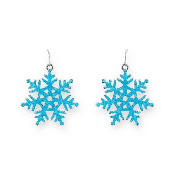 Enamel Snowflake Hook Earring