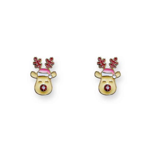 Christmas Enamel Rudolph Post Earring