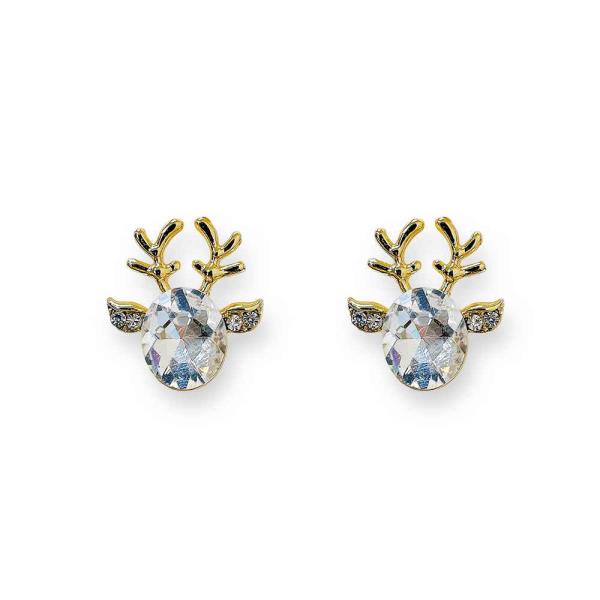 Christmas Stone Reindeer Post Earring