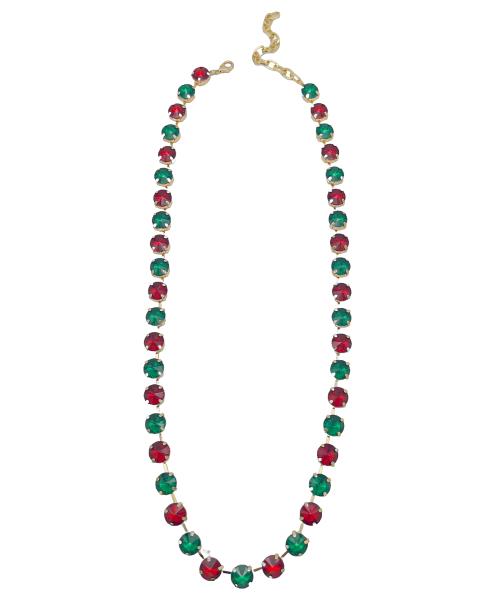 12mm Red Green Multi 27 Inch Necklace