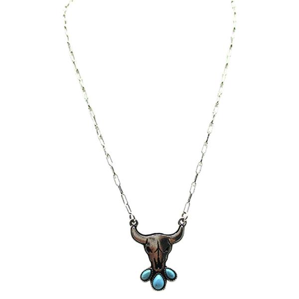 WESTERN STEER HEAD TQ NECKLACE