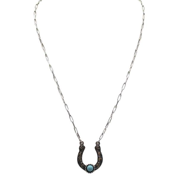 WESTERN HORSESHOE TQ NECKLACE