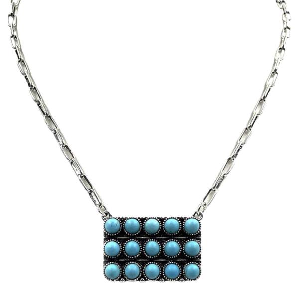WESTERN RECTANGLE BUBBLE NECKLACE