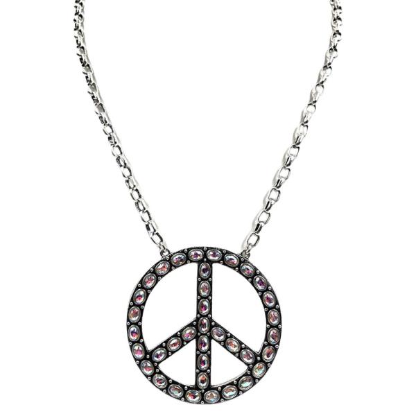 Western Large Peace Sign TQ Necklace