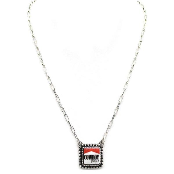 WESTERN THEME SQUARE COWBOY KILLER NECKLACE