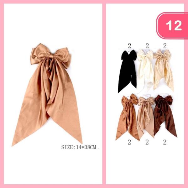 LONG TAIL SILKY HAIR BOW (12 UNITS)