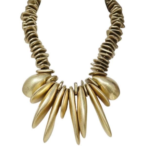 Statement Spike Pendant Chunky Bead Necklace