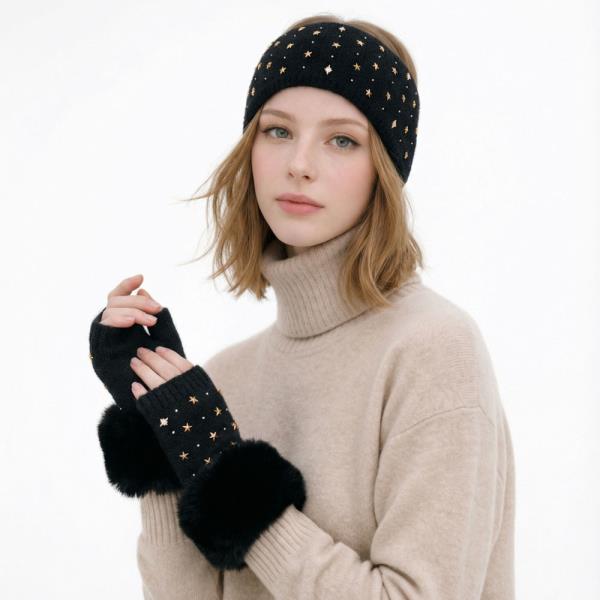 CC STAR EMBELLISHMENT FINGERLESS MITTEN