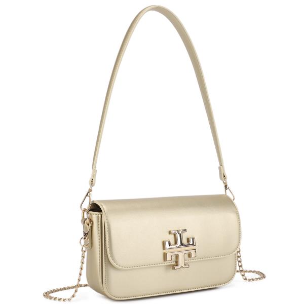 SMOOTH FRONT DESIGN FLAP SHOULDER CROSSBODY BAG