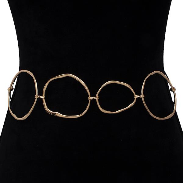 ROUND OPEN HAMMERED LINK HOOK BELT