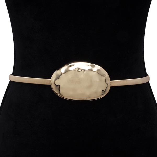 OVAL HAMMERED METAL ELASTIC BELT