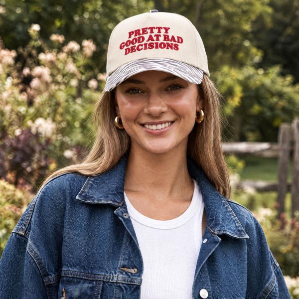 CC PRETTY AT BAD GOOD DECISION TRUCKER HAT