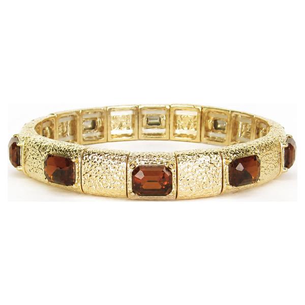 Textured Stretch Bracelet with Emerald Cut Stones