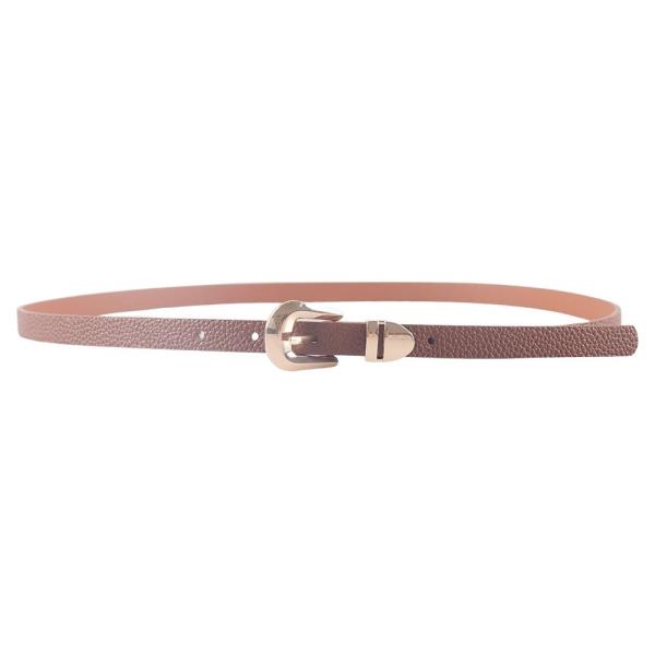 METAL ROUNDED BUCKLE METAL TIP SLIM BELT