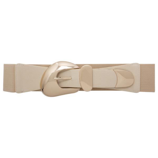 WIDE STRETCH BELT W OVAL BUCKLE