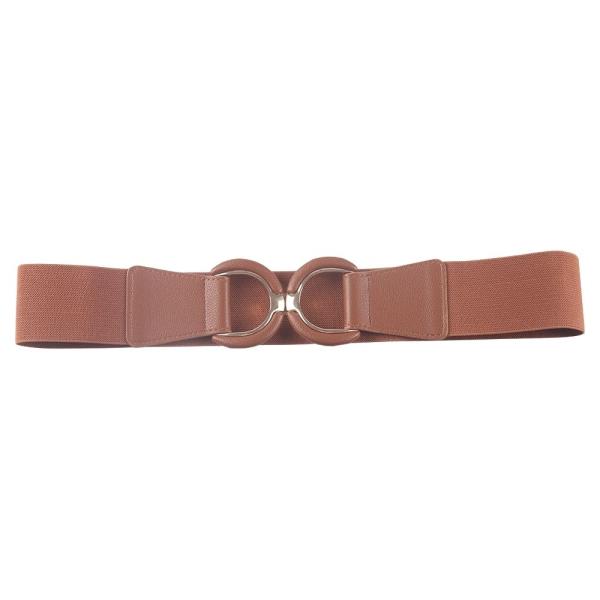 METAL DOUBLE D RING CLASP WIDE ELASTIC BELT