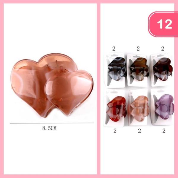 Double Heart Hair Claw Clip (12 Units)