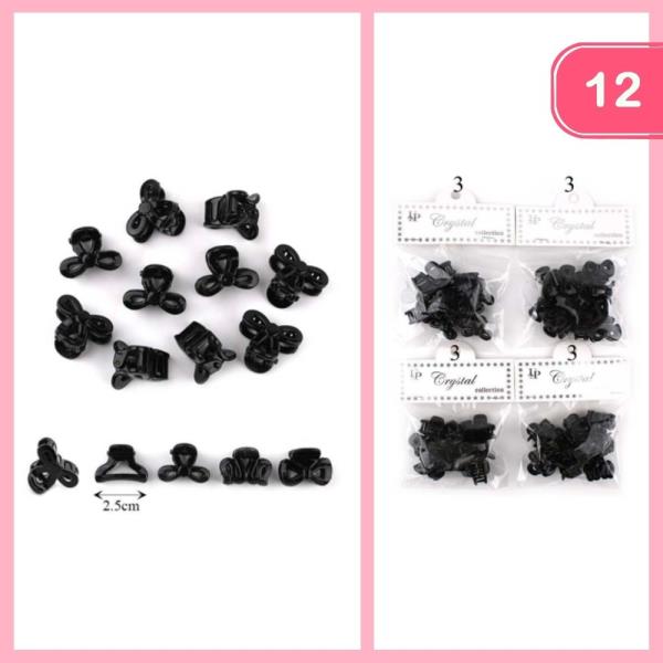 Mini Bow Hair Claw Clips (12 Units)
