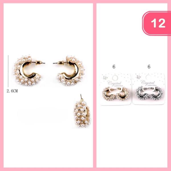 Pearl Hoop Earring (12 Units)