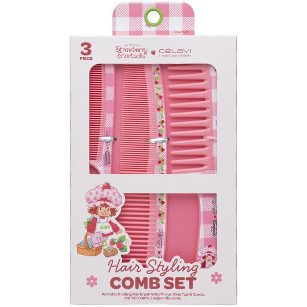 CELAVI X STRAWBERRY SHORTCAKE HAIR STYLING 3PC COMB SET