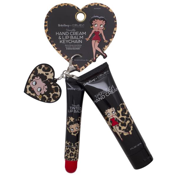 CELAVI X BETTYBOOP VANILLA HANDCREAM AND LIP BALM KEYCHAIN SET