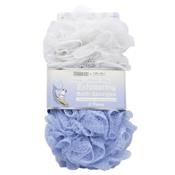 CELAVI X PEANUTS SNOOPYS BEACH DAY EXFOLIATING BATH SPONGES