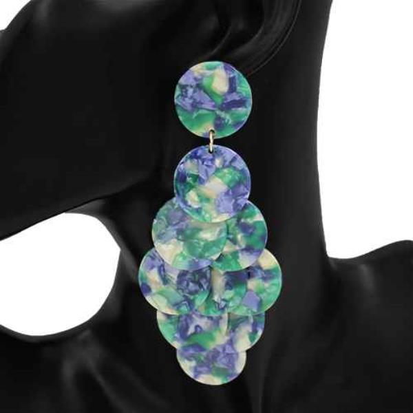 LAYERED DISC CLUSTER DROP EARRING