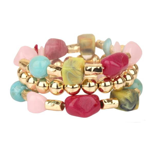 CCBBALL MARBLE MULTI STACKABLE ELASTIC BRACELET