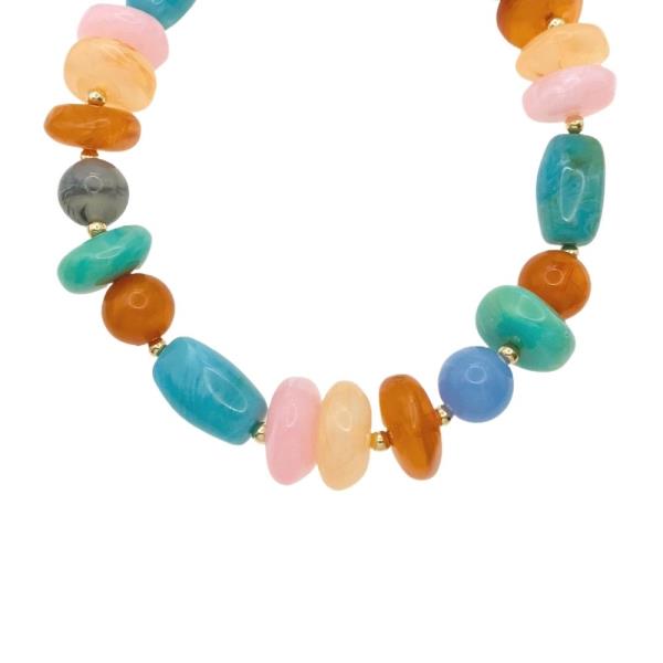 Marbled Mixed Shape Bead Necklace